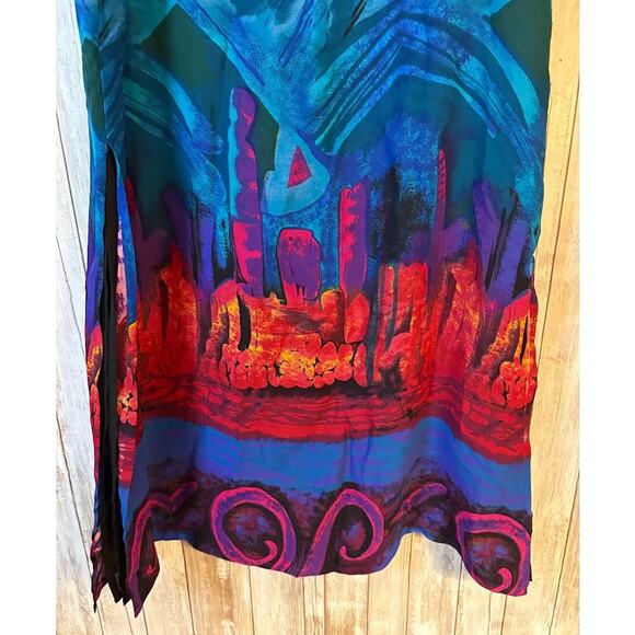 Chico's Blue Abstract Print Maxi Skirt - Size 2 (12) - Picture 6 of 9